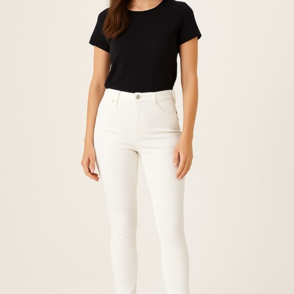Ann Taylor Loft Modern High Waist Skinny Ankle Jeans Women’s  White Denim